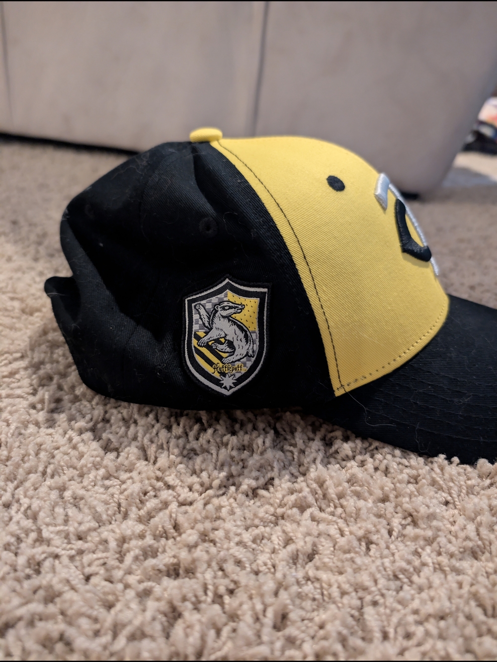 Yellow and Black Baseball Cap with Embroidered 'TC' Logo *Hufflepuff - Picture 2 of 2